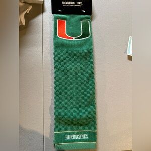 U of Miami Green and Orange Sports Towel